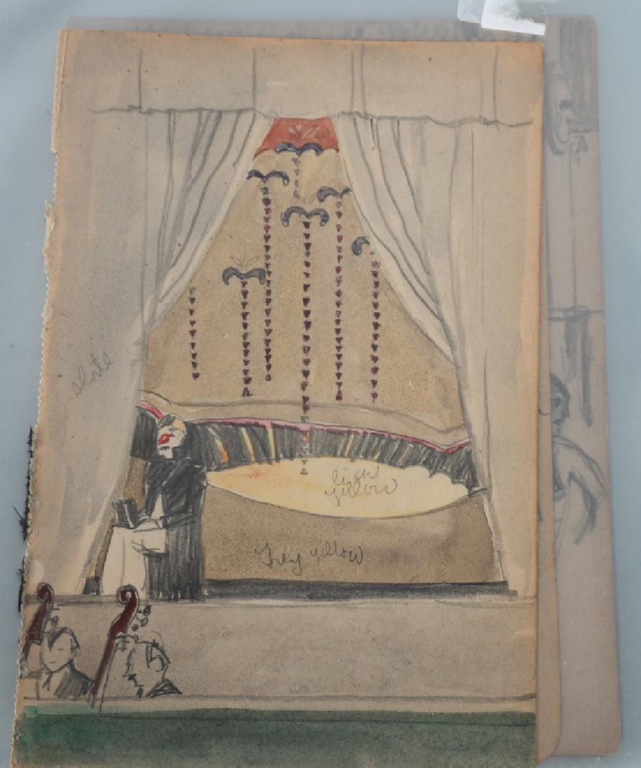 GARRETT PRICE ARCHIVE w/ SKECTCHES LETTERS & MORE: Wonderful archive of original Garrett Price (1897-1979) Famous New Yorker cover artist. Includes 12 original sketches from his Paris sketch book, Christmas Cards, Photograph, Portrait by Alice Harvey 