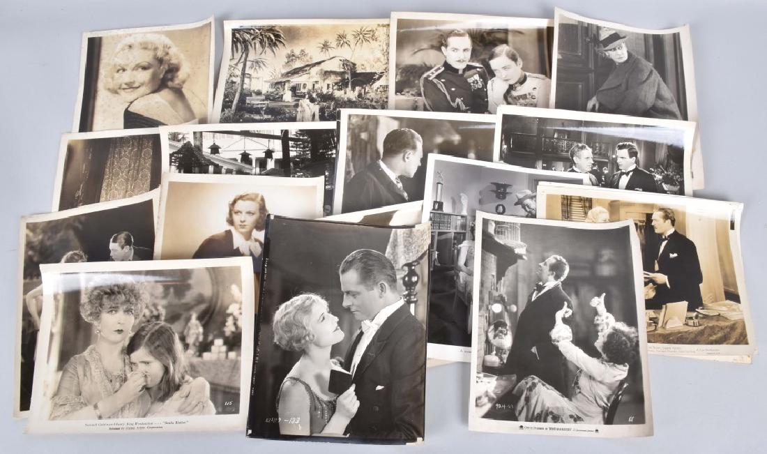 16-VINTAGE MOVIE STILL PHOTOS: Lot includes John Barrymore, Joyce Compton, Marion Davies, Gloria Swanson, and more. Very Good