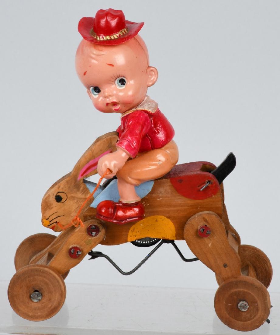 JAPAN 1930'S CELLULOID COWBOY on RABBIT WINDUP (1 of 5)