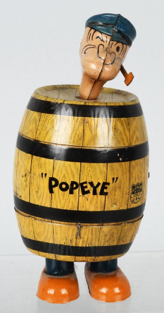 CHEIN 1932 POPEYE in BARREL TIN WINDUP (1 of 5)