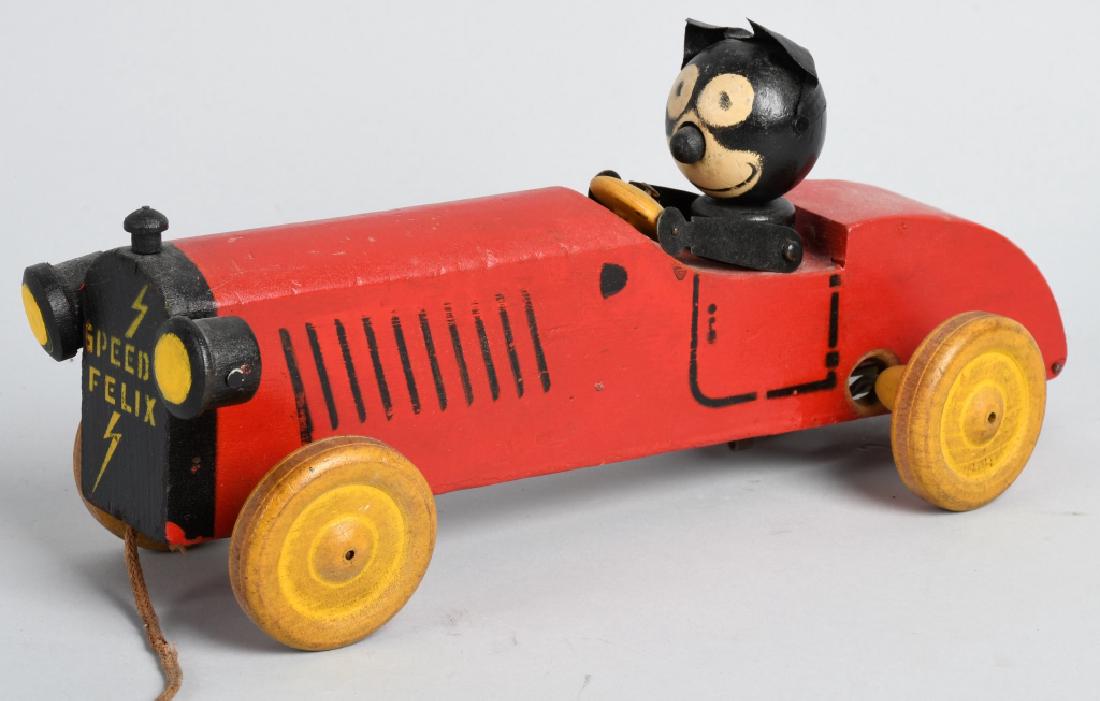 1930'S NIFTY '"SPEEDY FELIX'" THE CAT IN RACE CAR (1 of 8)