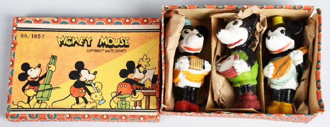 1930's MICKEY MOUSE, 3 PIECE BISQUE SET, BOXED (1 of 4)