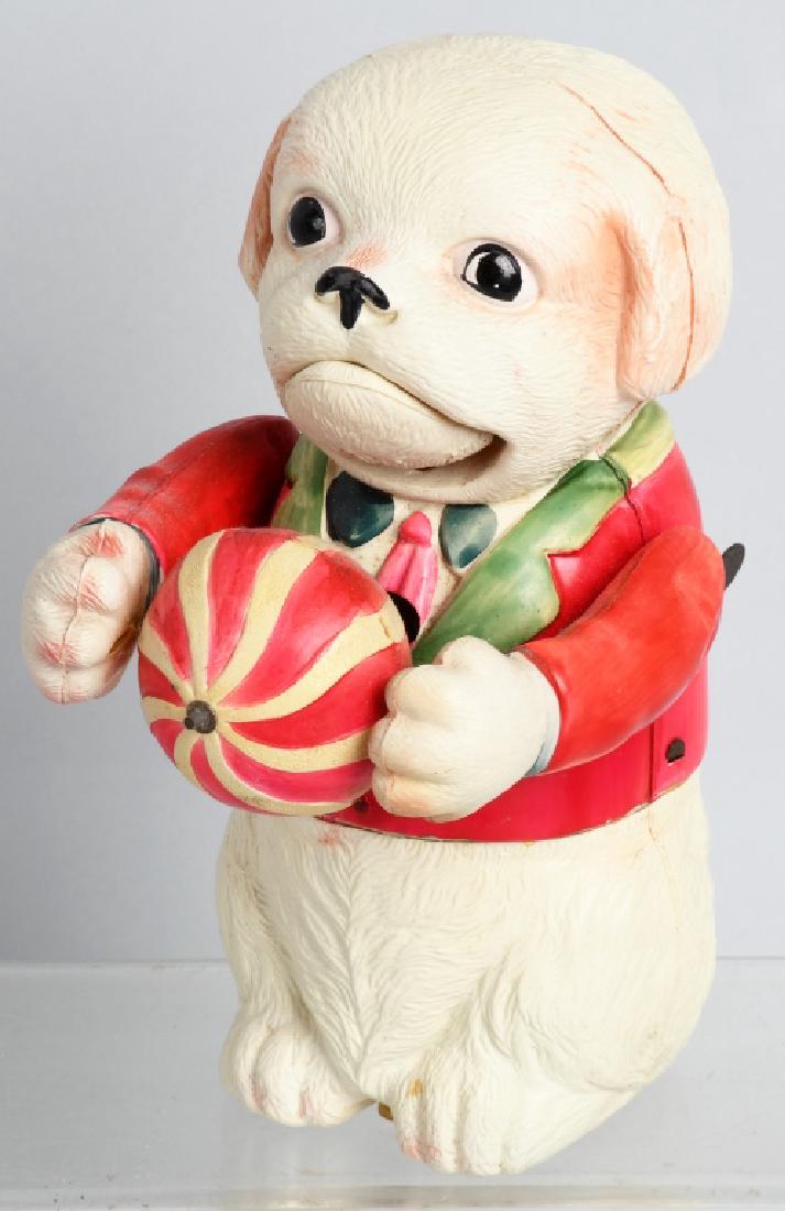1930'S JAPAN CELLULOID LARGE DOG with BALL WINDUP (1 of 4)