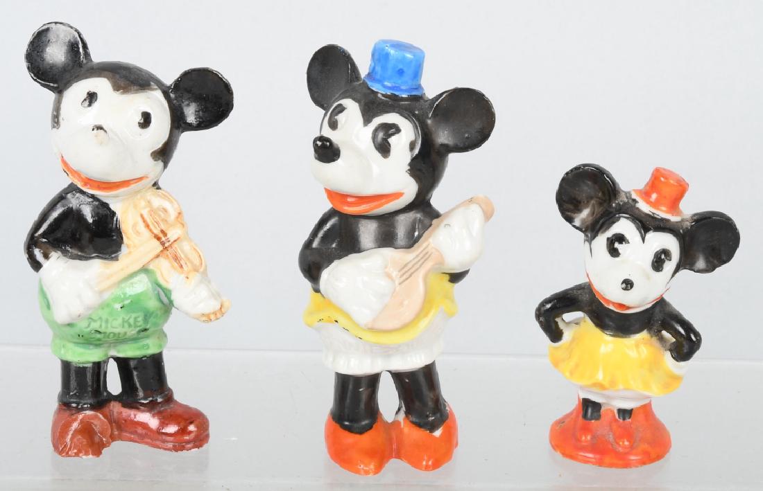 3-1930's MICKEY& MINNIE GLAZED BISQUE FIGURES (1 of 2)