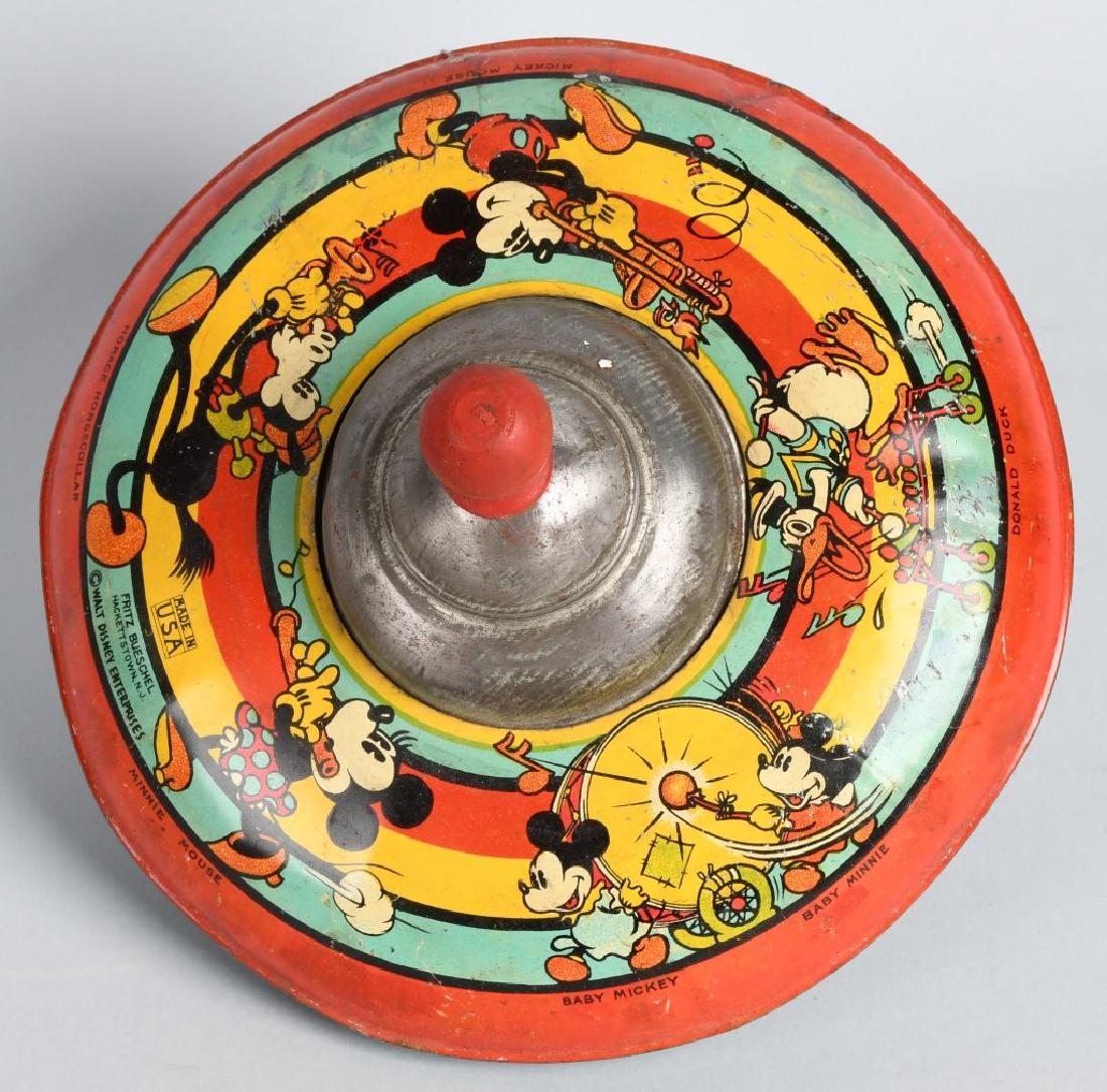 1930's OHIO ART WDE MICKEY & FRIENDS TIN TOY TOP (1 of 5)