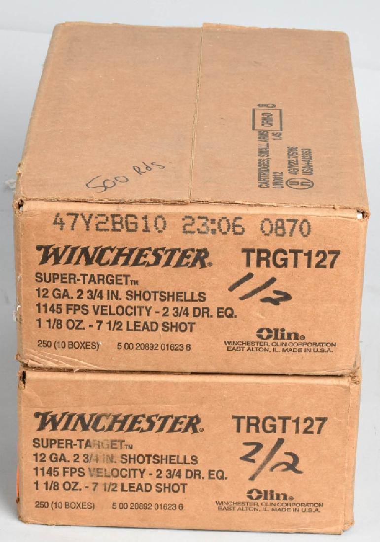 500- WINCHESTER SUPER TARGET 2 3/4" 12 GAUGE AMMO: 2- 250 Round Sealed Cases of Winchester Super Target 2 3/4" 1 1/8oz 7 1/2 Lead Shot.