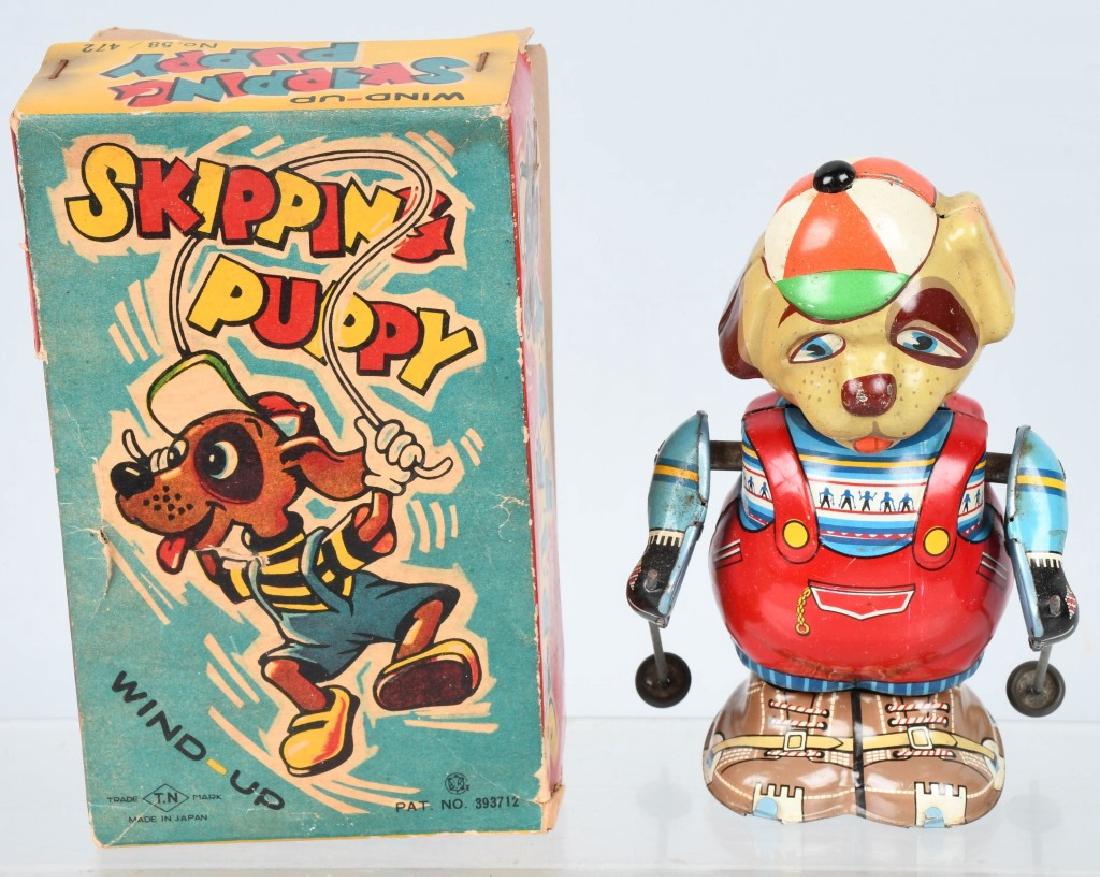 JAPAN Tin Windup SKING PUPPY w/ BOX (1 of 6)