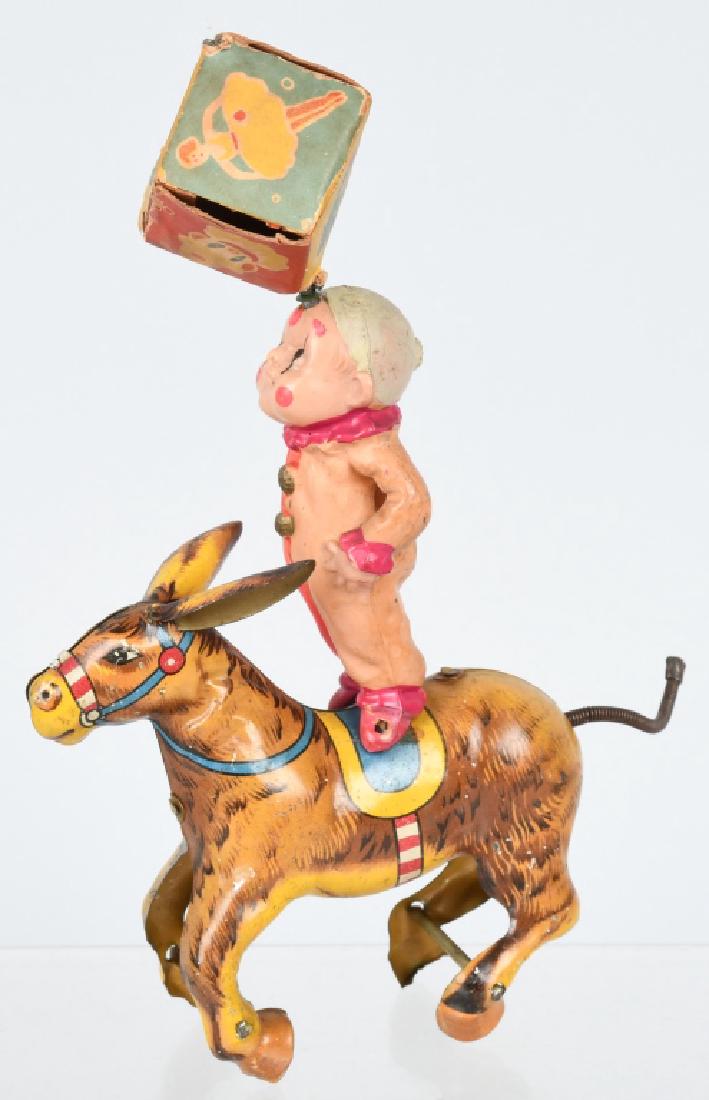 JAPAN Tin & Celluloid CLOWN ON DONKEY (1 of 4)