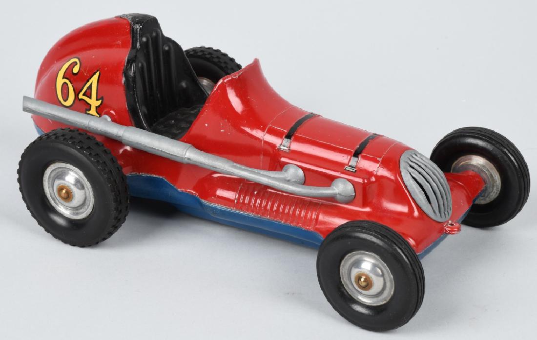 ROY COX THIMBLE DROME CHAMPION TEHTER CAR: All original with nice paint. Brake handle broken. 10" Excellent