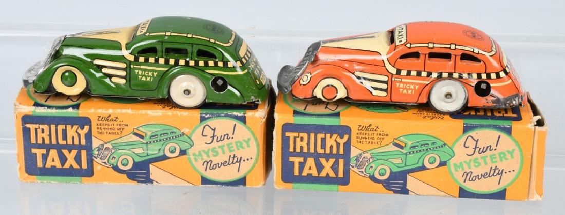 2- MARX Tin Windup TRICKY TAXIS w/ BOX (1 of 3)