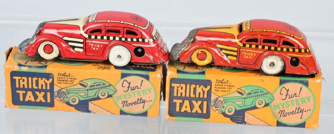 2- MARX Tin Windup TRICKY TAXIS w/ BOX (1 of 3)