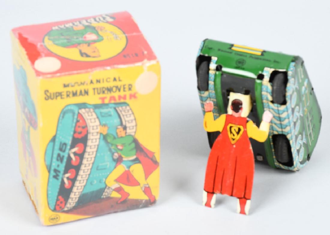MARX Tin Windup SUPERMAN TURNOVER TANK w/ BOX (1 of 7)