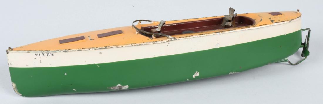 EARLY IVES PAINTED TIN "VIXEN" SPEED BOAT (1 of 6)