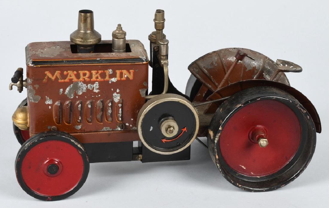 SCARCE MARKLIN PAINTED TIN LIVE STEAM TRACTOR (1 of 8)