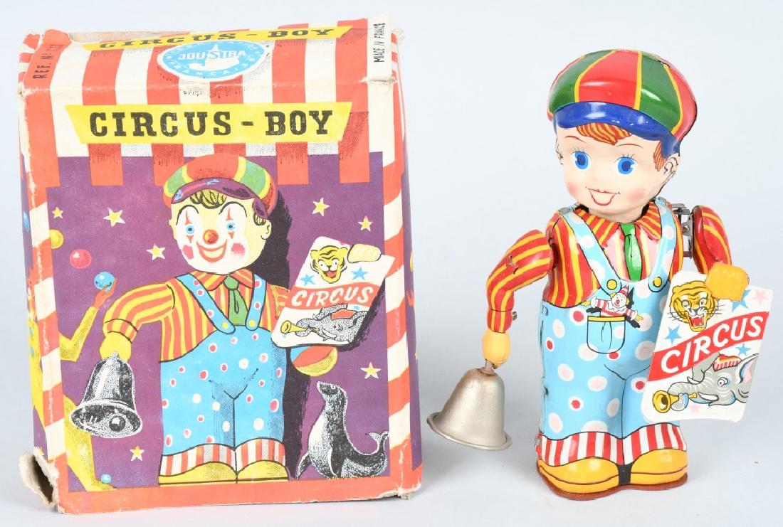 JOUSTRA Tin Windup CIRCUS BOY CLOWN w/ BOX (1 of 8)