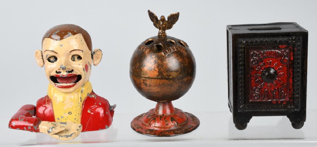 3-VINTAGE CAST IRON & ALUMINUM BANKS (1 of 7)