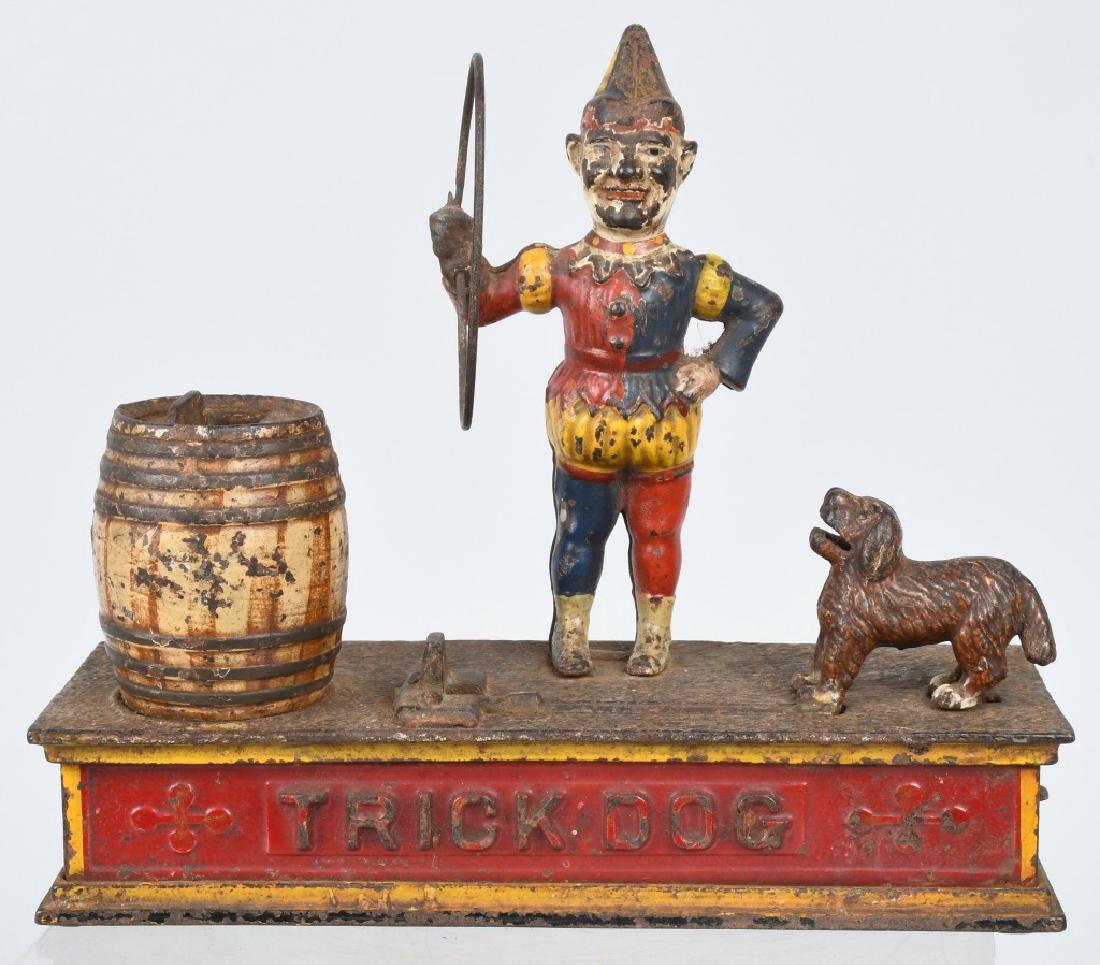 HUBLEY TRICK DOG EARLY CAST IRON MECHANICAL BANK (1 of 6)