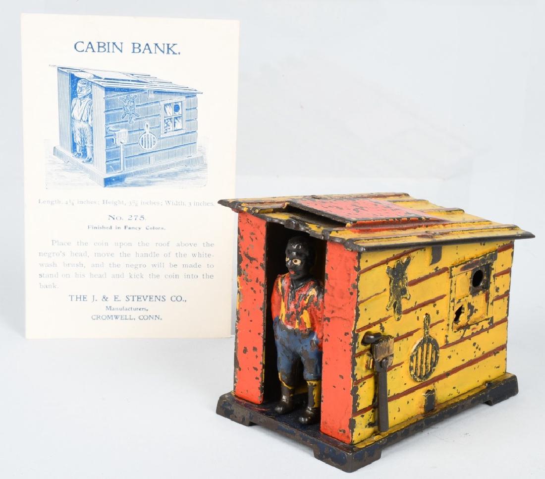 STEVENS CABIN CAST IRON MECHANICAL BANK (1 of 8)