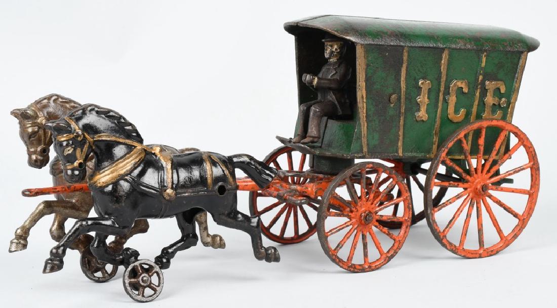 HUBLEY CAST IRON HORSE DRAWN ICE WAGON (1 of 7)