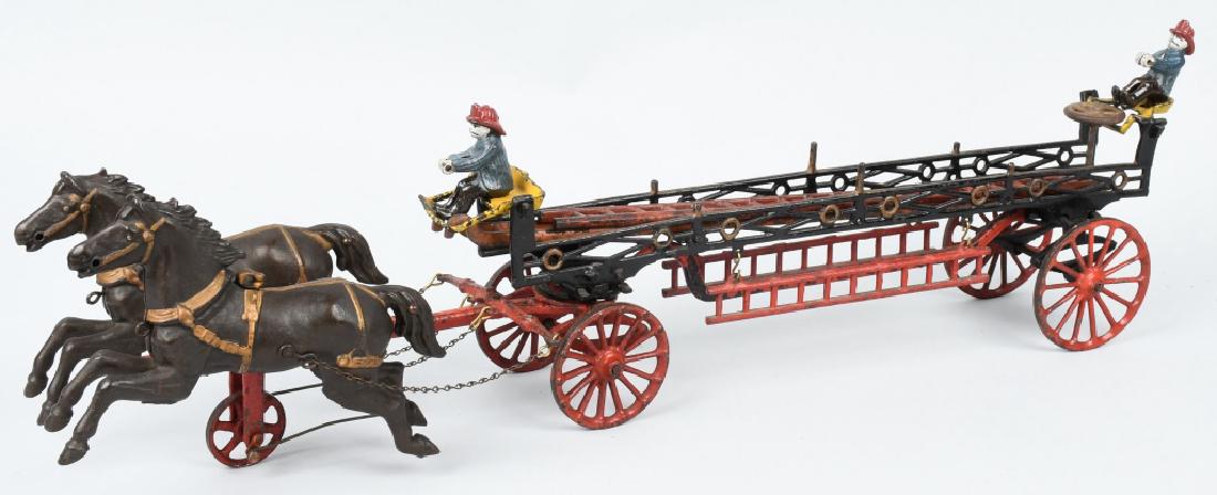 EARLY IVES CAST IRON HORSE DRAWN FIRE WAGON (1 of 11)