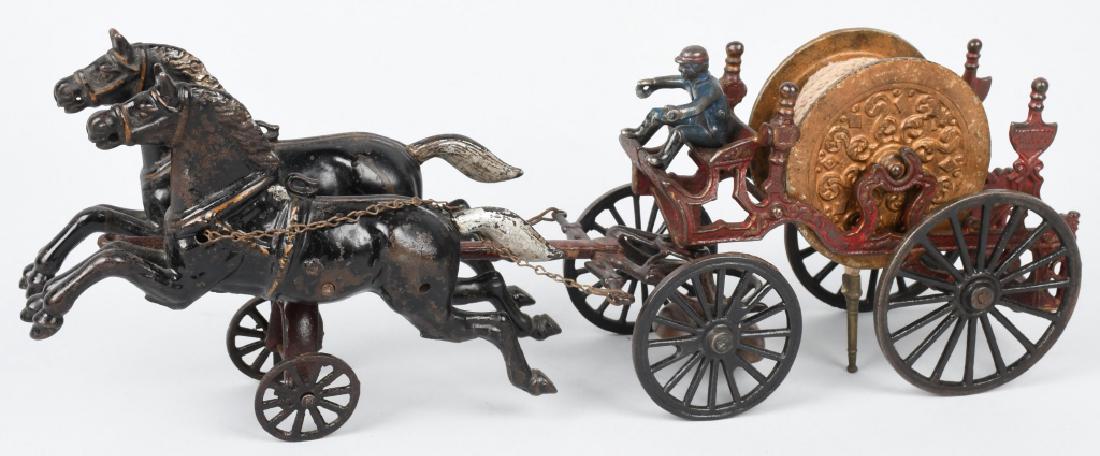KENTON CAST IRON HORSE DRAWN HOSE REEL, CA 1910 (1 of 9)