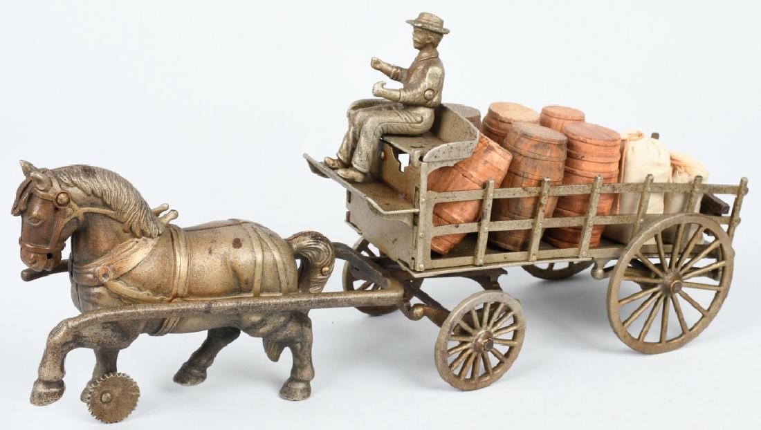 SHIMER CAST IRON HORSE DRAWN STAKE WAGON (1 of 9)