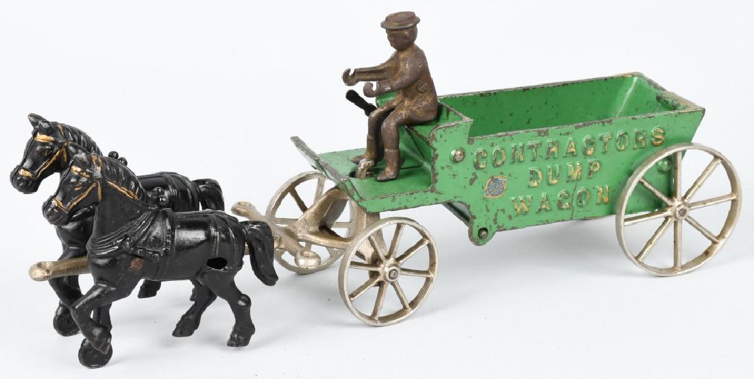 ARCADE CAST IRON HORSE DRAWN DUMP WAGON (1 of 8)