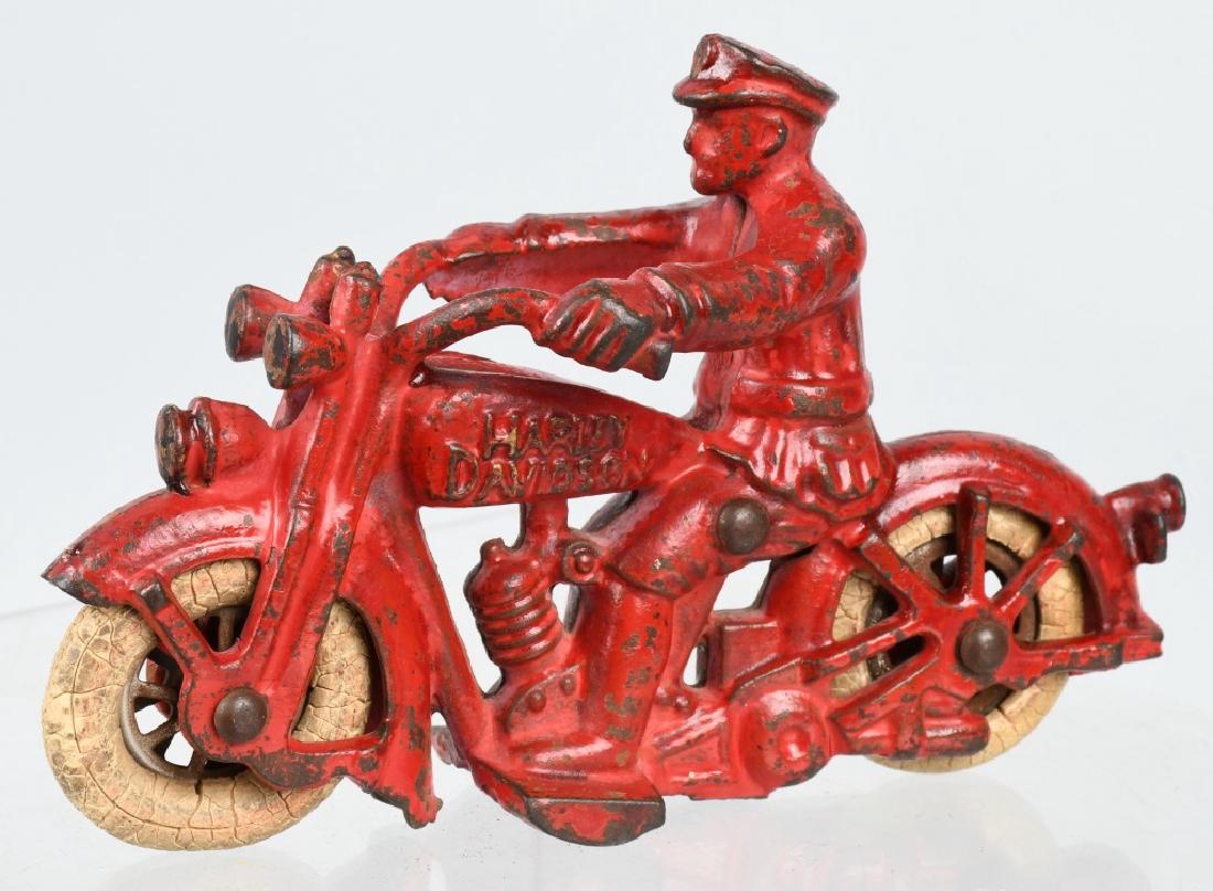 HUBLEY 1930's CAST IRON HARLEY MOTORCYCLE (1 of 4)