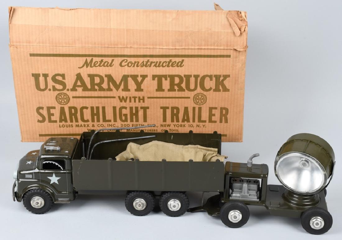 MARX US ARMY TRUCK w/ SEARCHLIGHT TRAILER MIB (1 of 6)