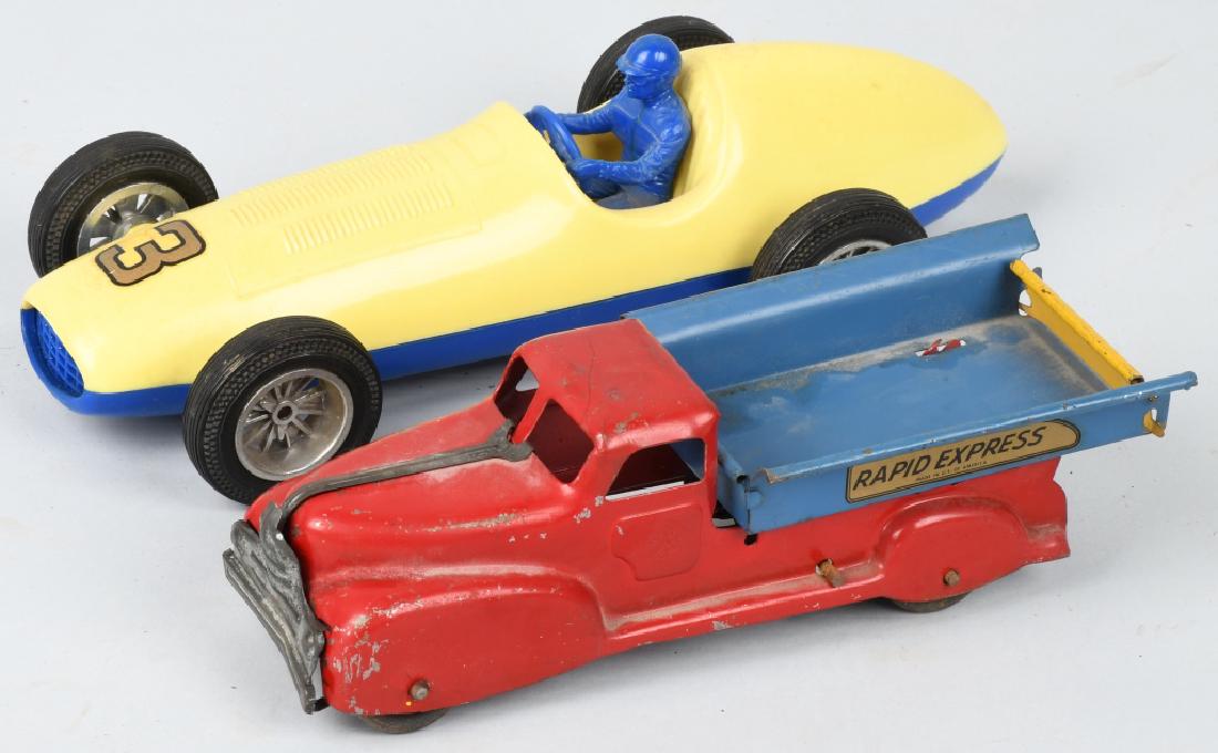 MARX WINDUP RAPID EXPRESS TRUCK & RACE CAR (1 of 5)