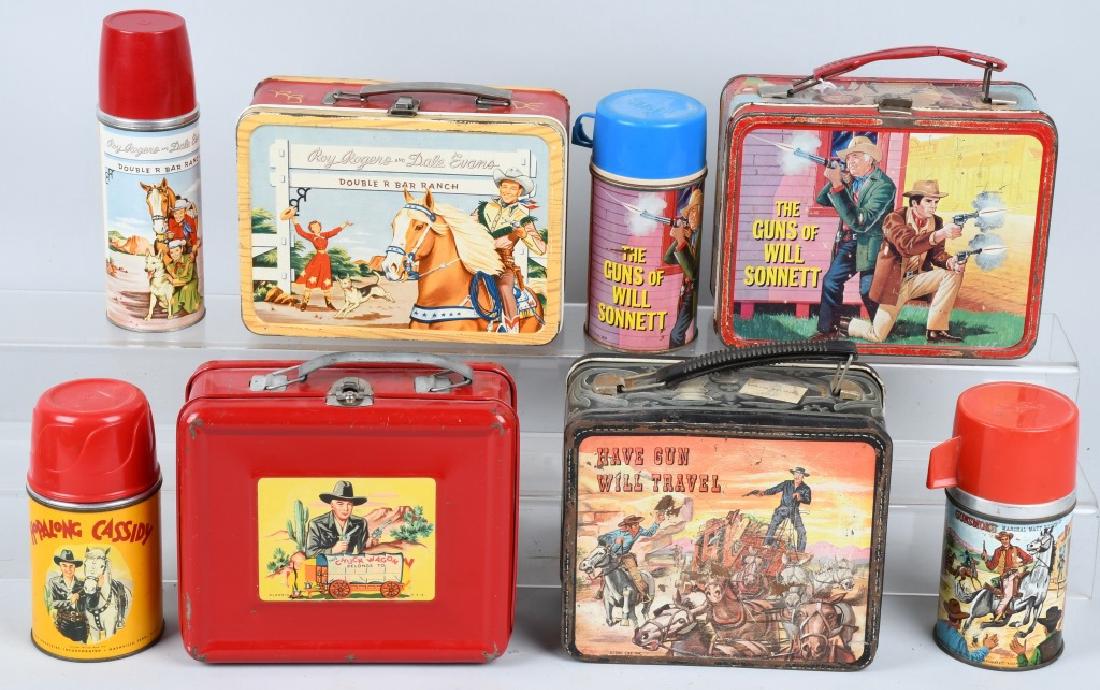 VINTAGE WESTERN LUNCH BOX LOT, ROY ROGERS & MORE