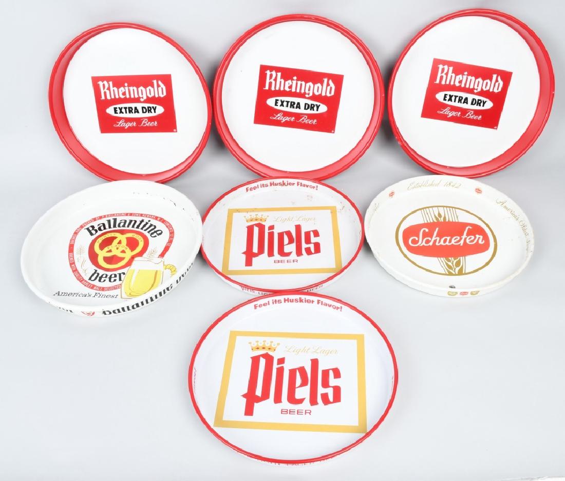 7-VINTAGE BEER ADVERTISING TRAYS (1 of 7)