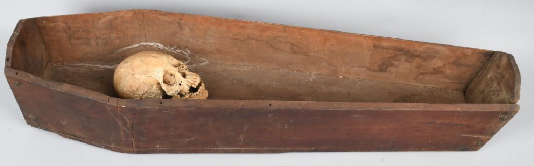 EARLY ODD FELLOWS CEREMONIAL COFFIN & HUMAN SKULL (1 of 6)