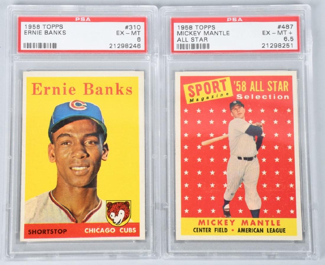 1958 MICKEY MANTLE & ERNIE BANKS PSA GRADE CARDS (1 of 5)