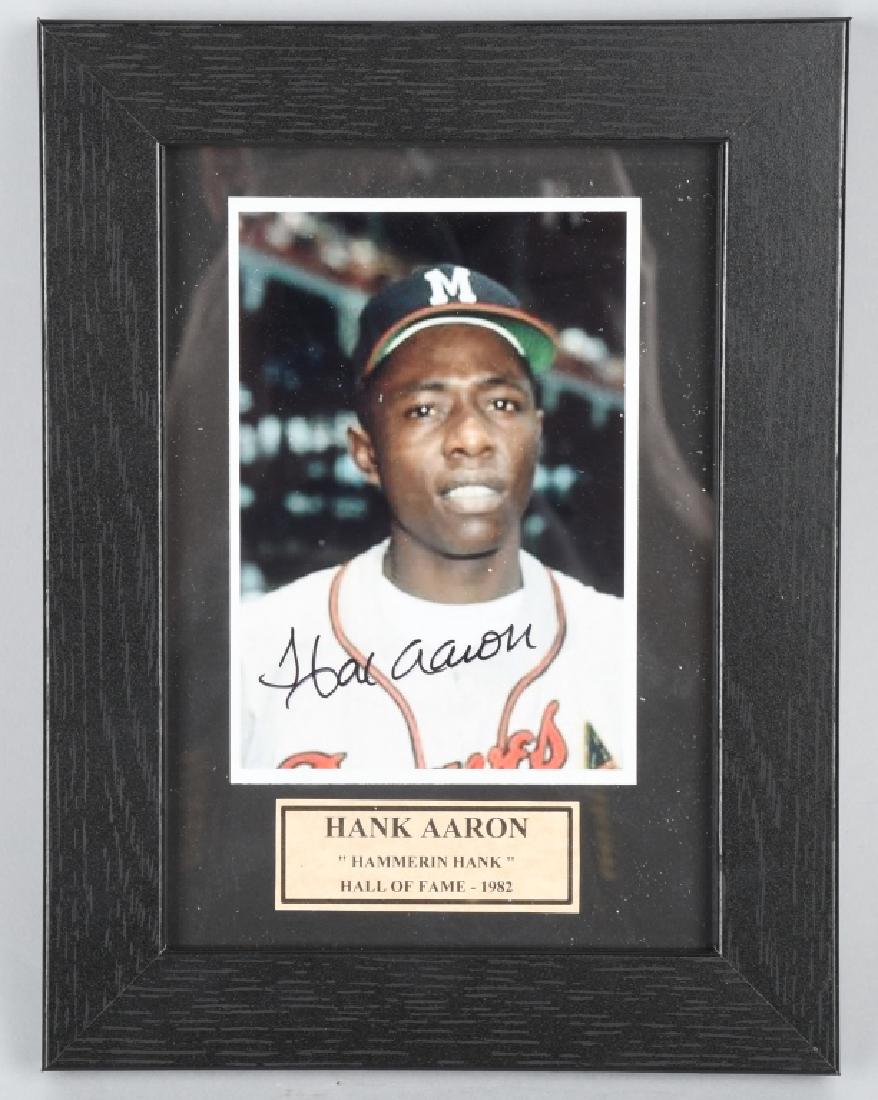 HANK AARON "Hammerin Hank" SIGNED PICTURE, COA (1 of 3)