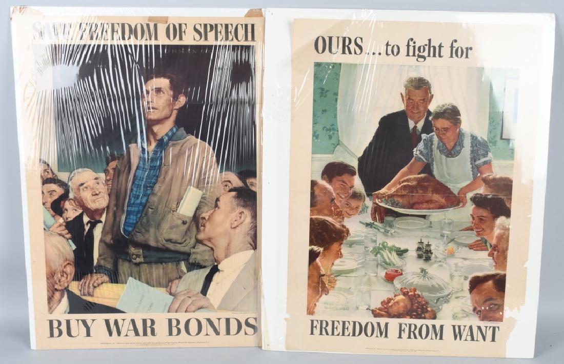 2-WW2 NORMAN ROCKWELL "FREEDOM" POSTERS (1 of 3)