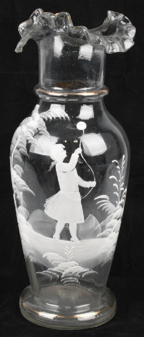 EARLY BLOWN GLASS VASE with GIRL and BALLOON (1 of 6)