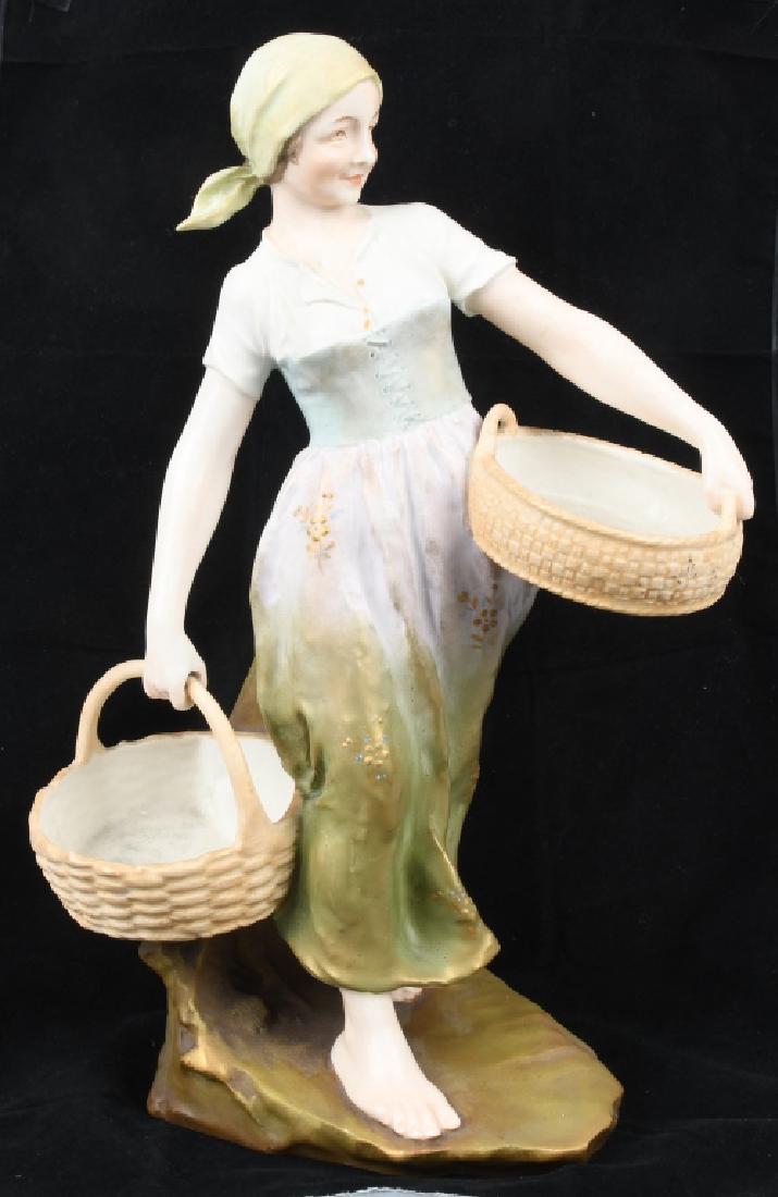 LARGE ROYAL VIENNA FIGURINE, GIRL with BASKETS (1 of 6)