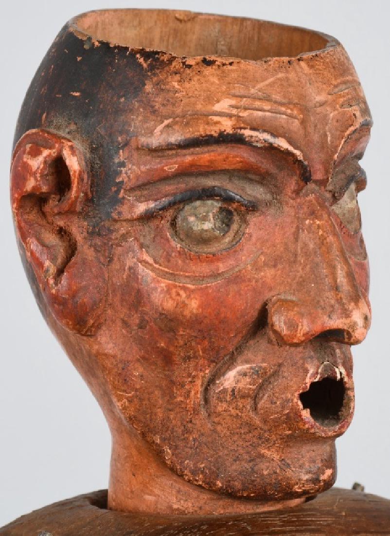 EARLY WOOD CARVED MECHANICAL MAN AUTOMATON (1 of 6)