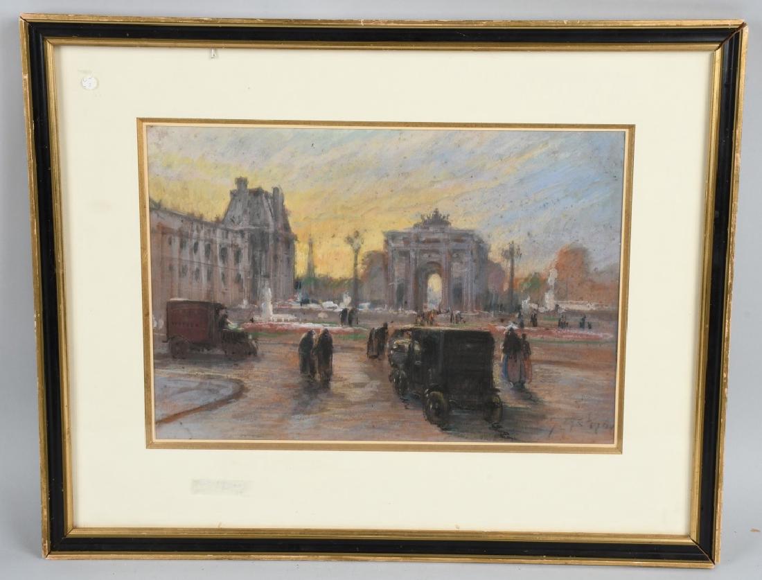 ARCH DE TRIUMPH PARIS WATER COLOR ON BOARD SIGNED (1 of 4)