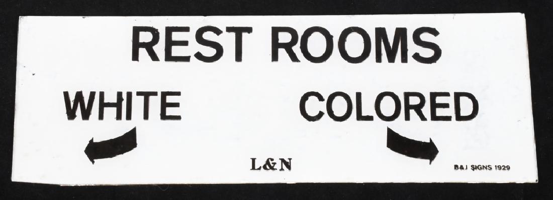 1929 REST ROOM SEGREGATION GLASS SIGN (1 of 3)