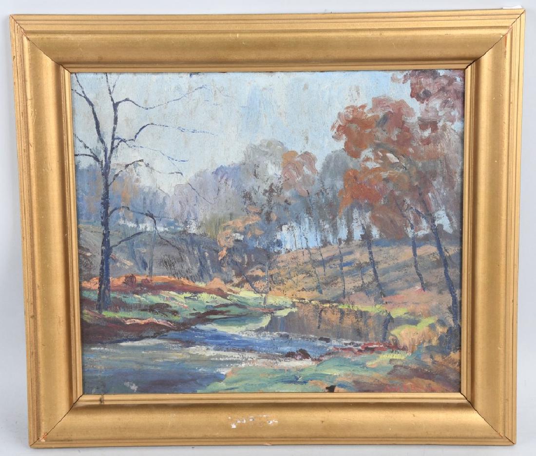 FALL LANDSCAPE OIL ON BOARD att J E BERNINGER (1 of 6)
