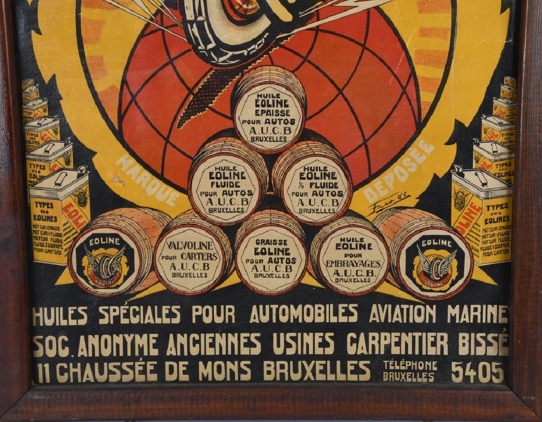 FRENCH EOLINE AUTOMOTIVE OIL TIN ADVERTISING SIGN - 4