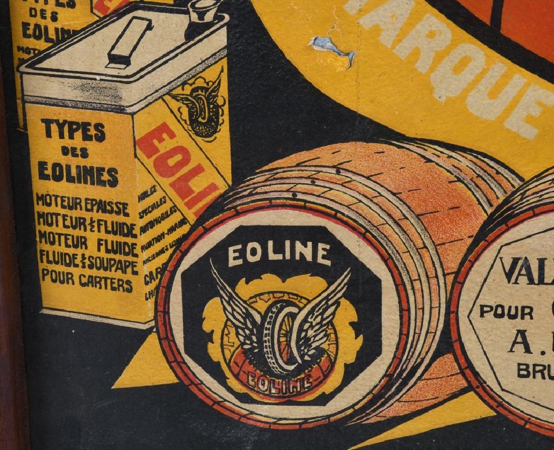 FRENCH EOLINE AUTOMOTIVE OIL TIN ADVERTISING SIGN - 6