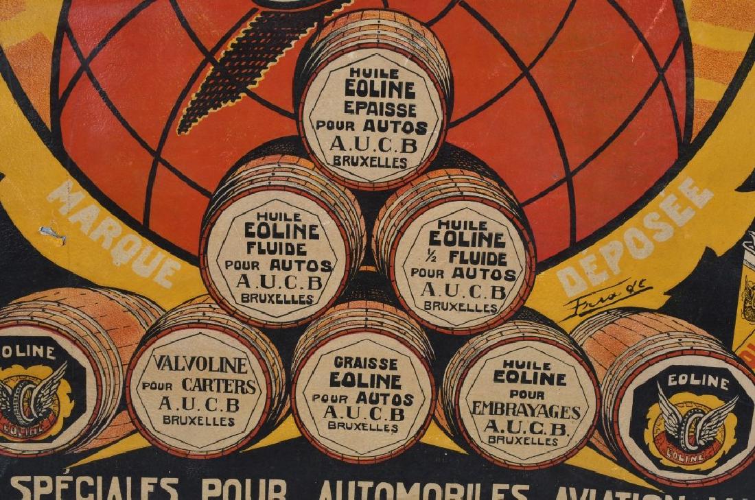 FRENCH EOLINE AUTOMOTIVE OIL TIN ADVERTISING SIGN - 7