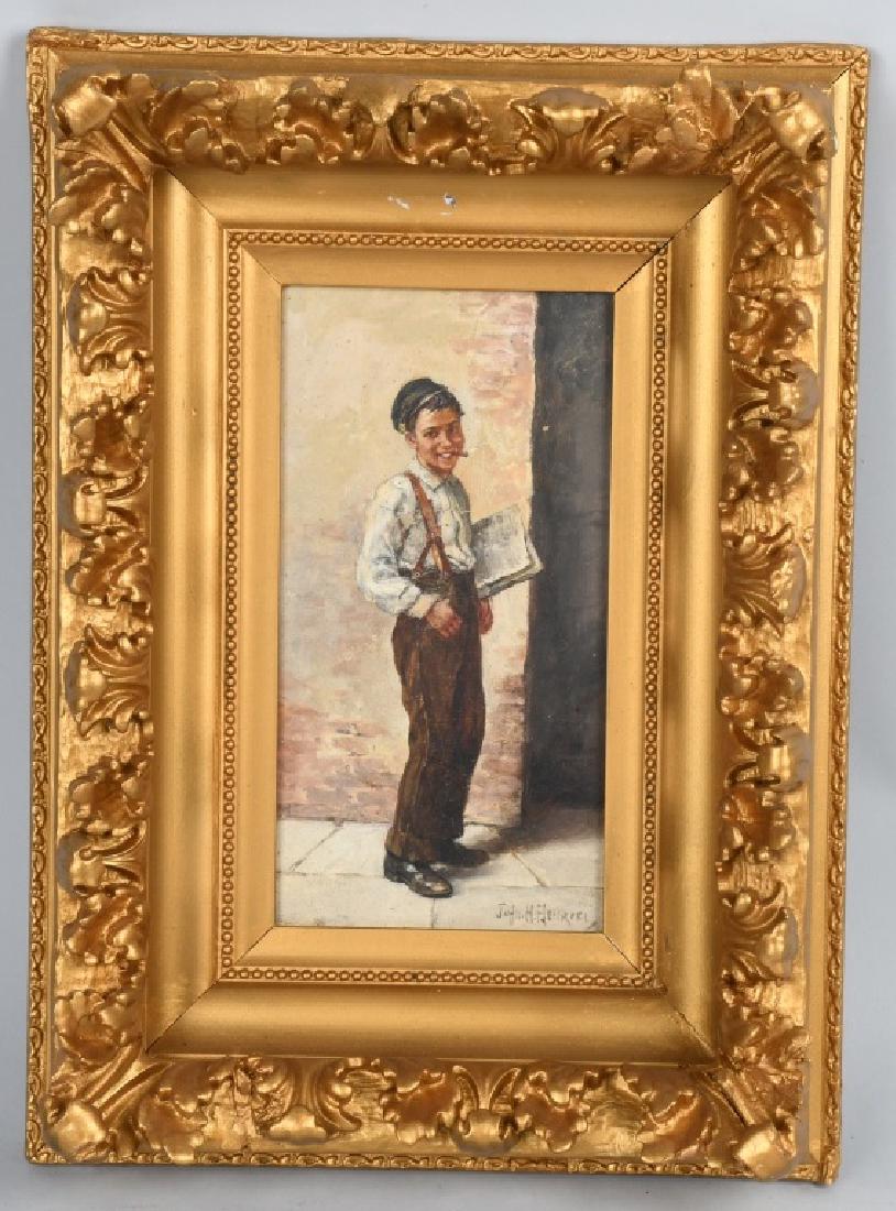 NEWS BOY OIL ON CANVAS att J H HENRICI (1 of 4)