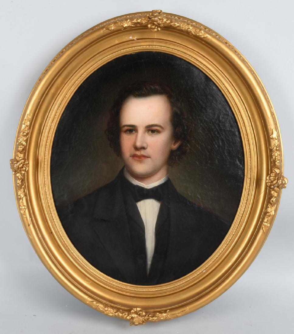 EDGAR ALLAN POE PORTRAIT OIL ON CANVAS at T SULLY (1 of 5)