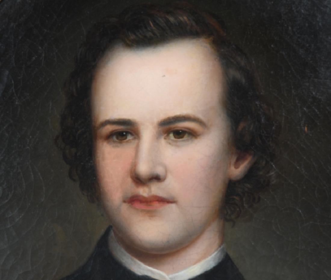 EDGAR ALLAN POE PORTRAIT OIL ON CANVAS at T SULLY - 2