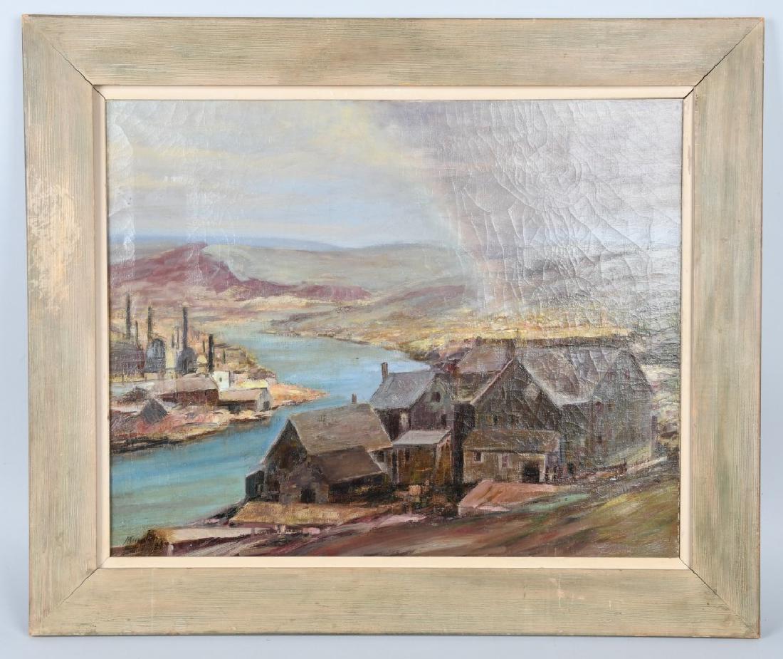 BUILDINGS OIL ON CANVAS PAINTING at MILES J EARLY (1 of 7)