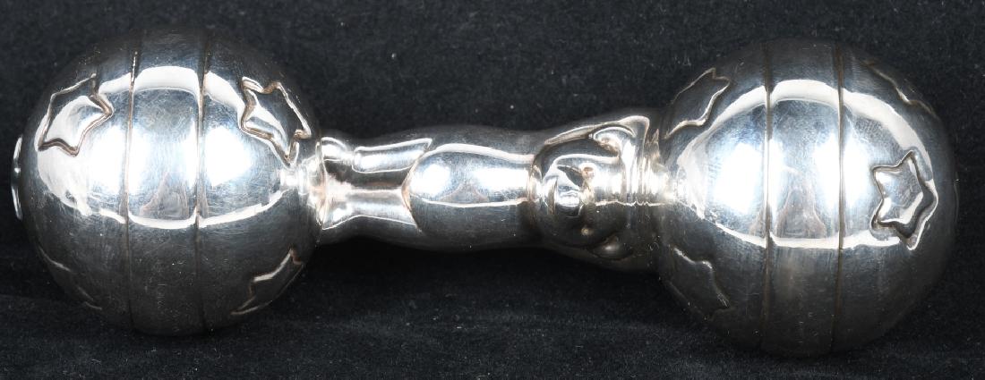 TIFFANY & CO STERLING SILVER BABY RATTLE WITH BEAR (1 of 4)